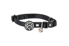 Max & Molly cat collar with safety buckle, bell, and ID tag – adjustable and comfortable for everyday wear.