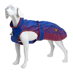 FC Barcelona dog raincoat – waterproof and adjustable for optimal protection on rainy walks.