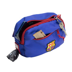 FC Barcelona training bag with adjustable strap – perfect for carrying dog treats, toys, and essentials on walks.