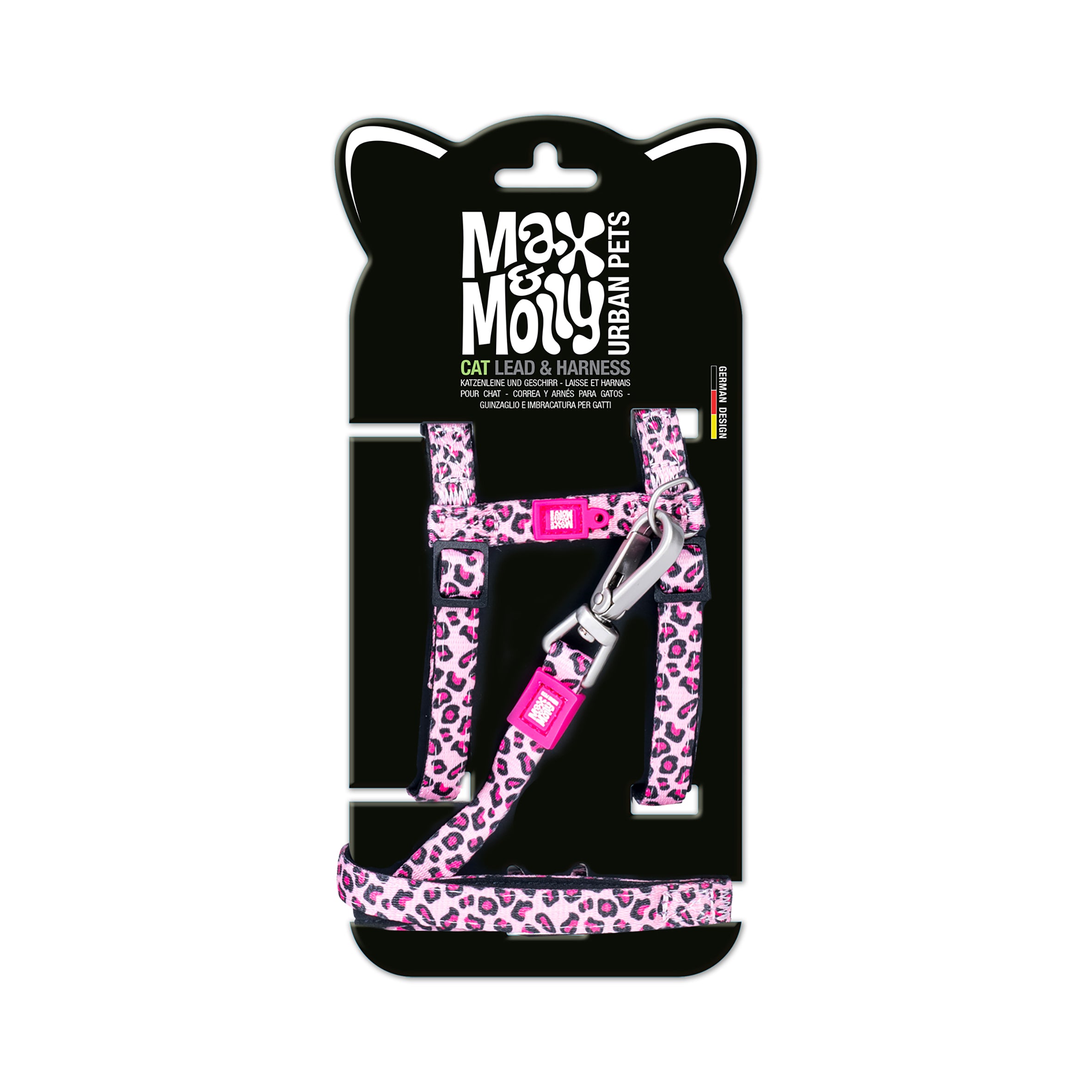 Cat Harness/Leash Set - Leopard Pink