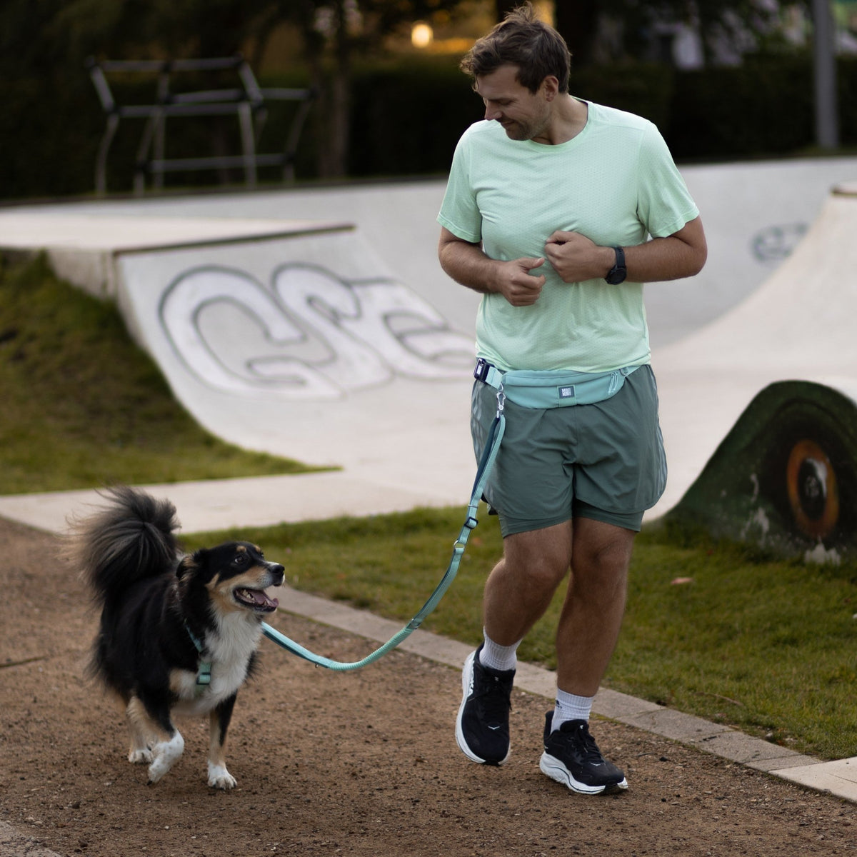 Joggingleine mit Gürteltasche - Matrix 2.0 Jade