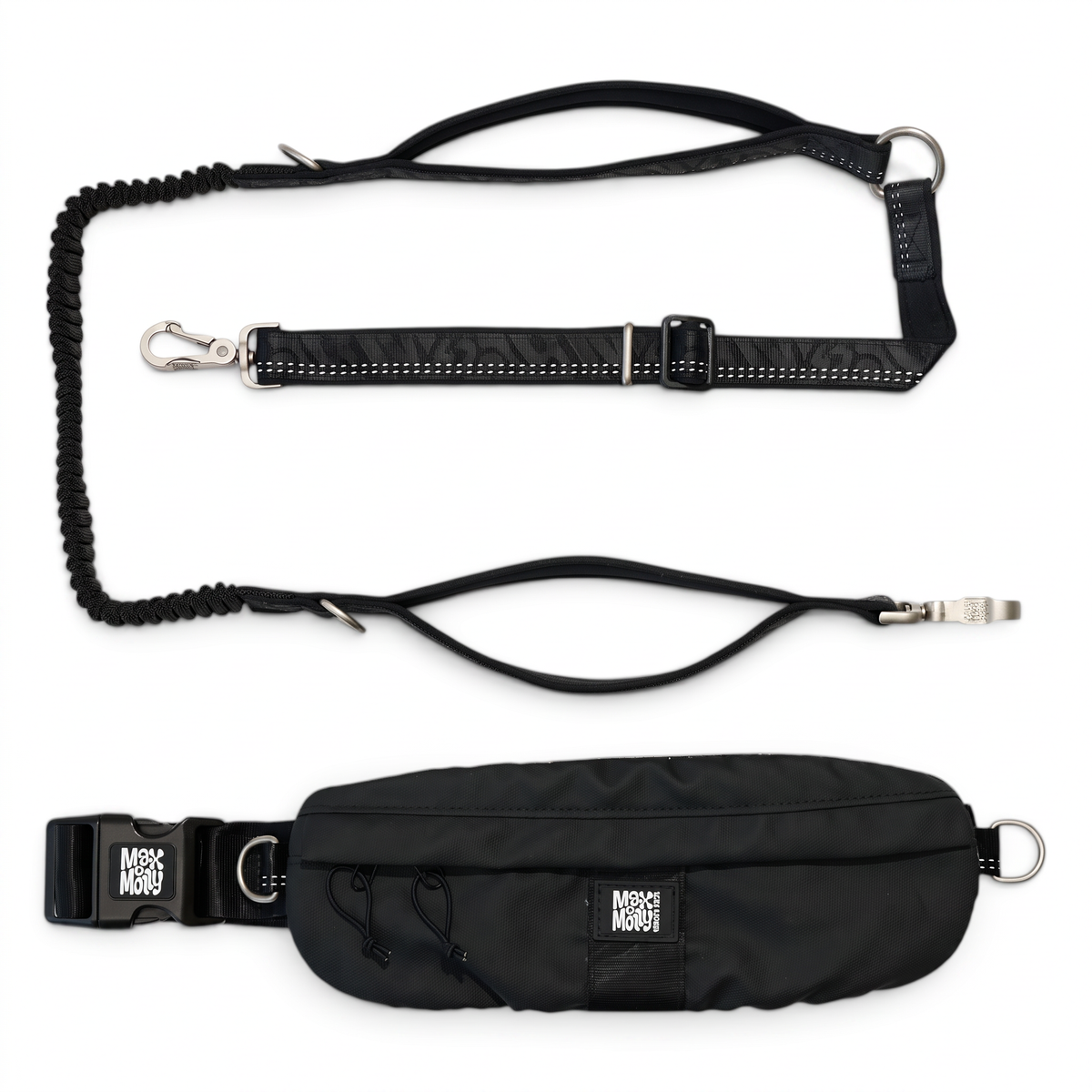 Jogging Leash with Waist Bag -  Matrix 2.0 Black
