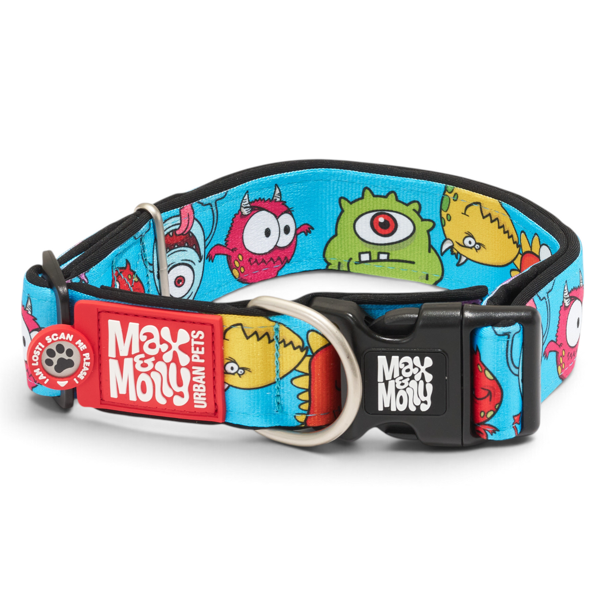 Gotcha! Smart ID Wide Dog Collar - Little Monsters