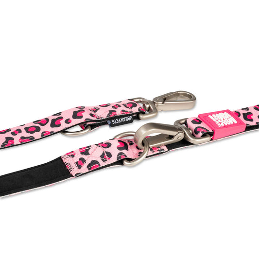 Multi Function Leash - Leopard Pink